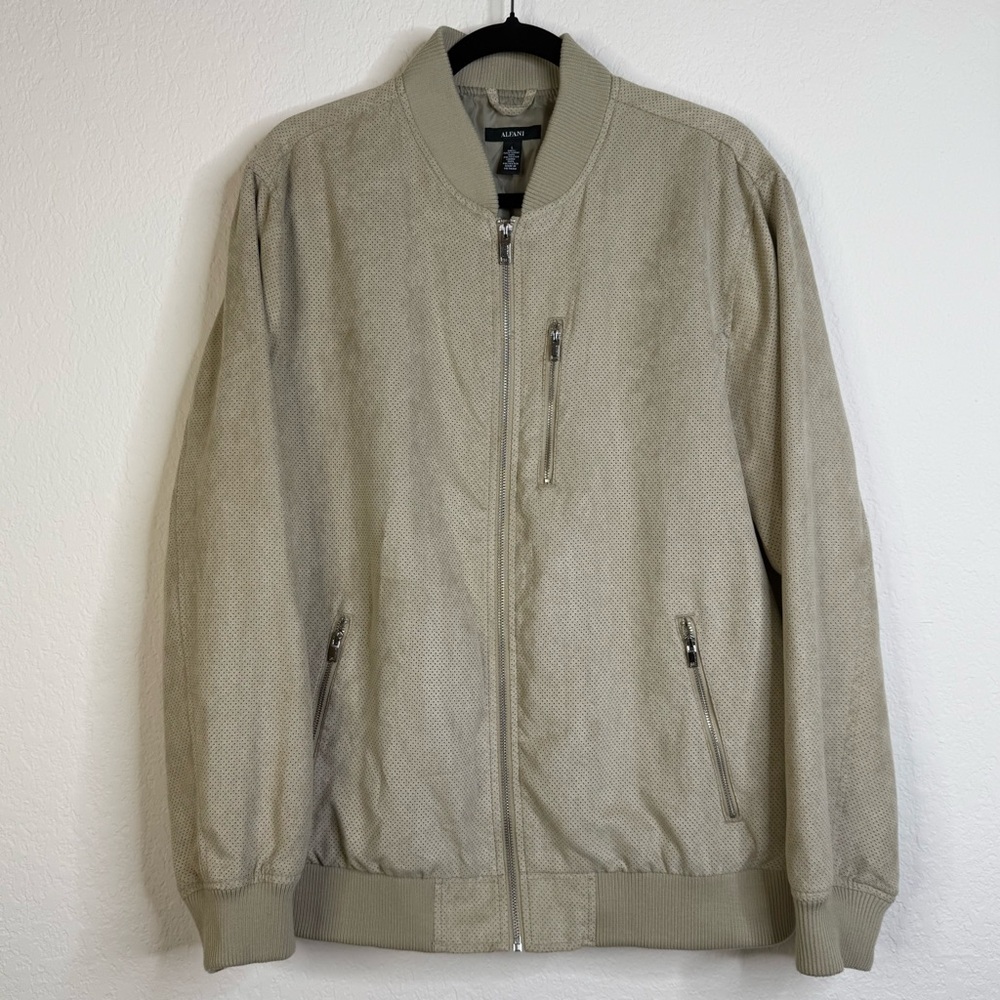 Alfani Sueded Bomber Jacket Mens Large
